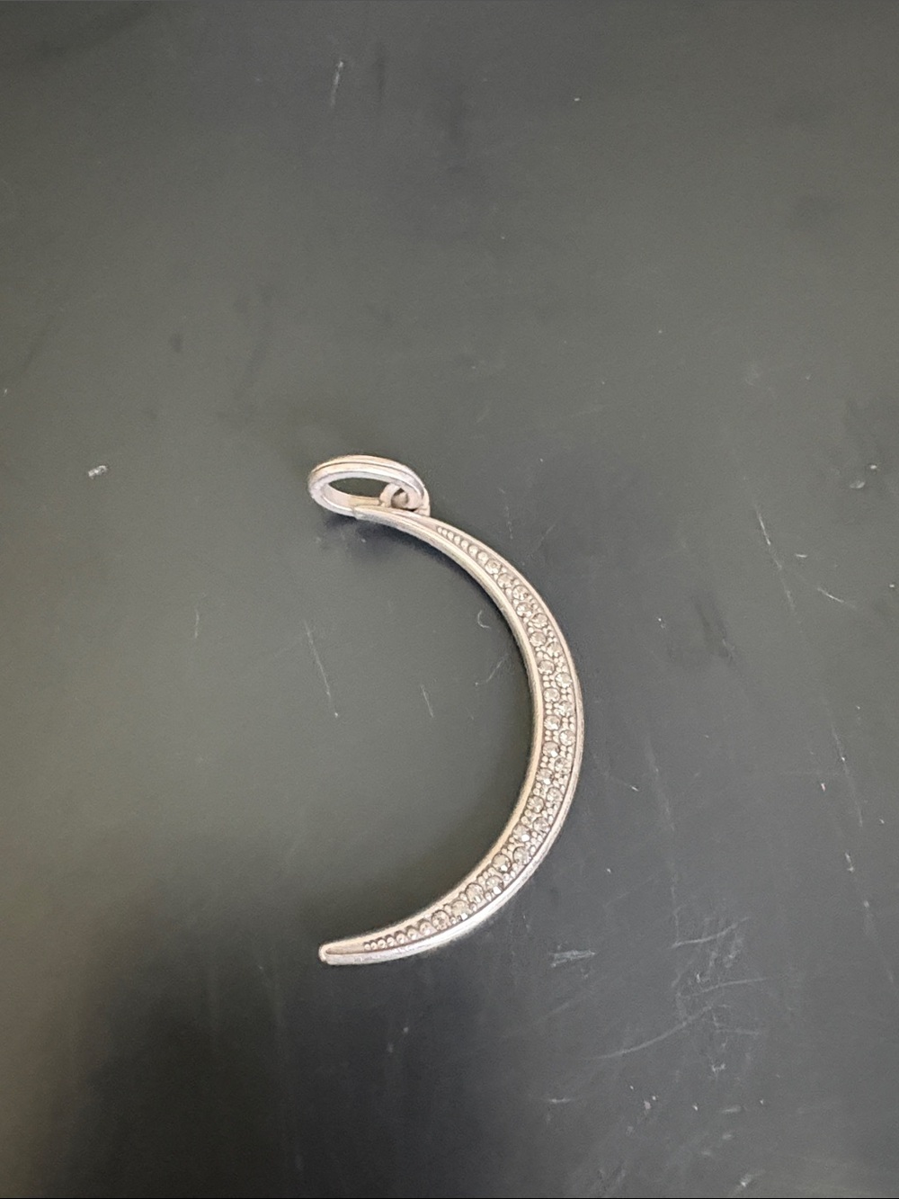 Brighton Crescent Moon pave amulet